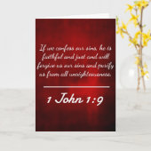 God citeert: 1 John 1:9 — "Confession and Forgave" Kaart (Gele Bloem)