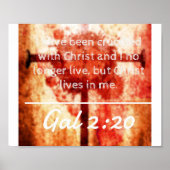 God citeert : Al 2:20 - "Christus leeft in mij" Poster (Voorkant)