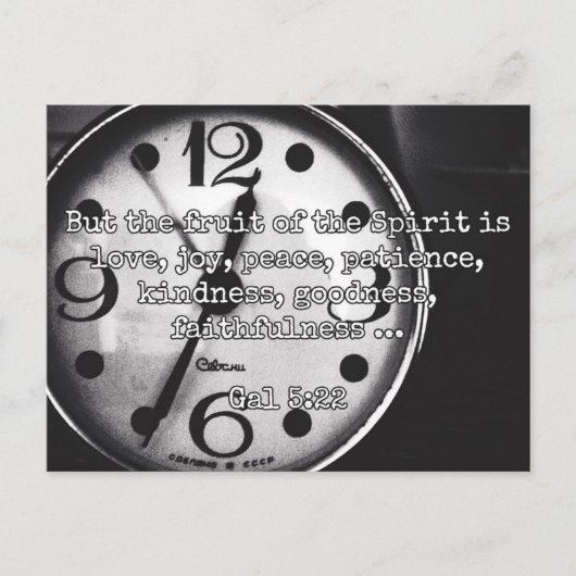 God citeert: Gal 5:22 — "Fruit of the Spirit" Briefkaart (Voorkant)