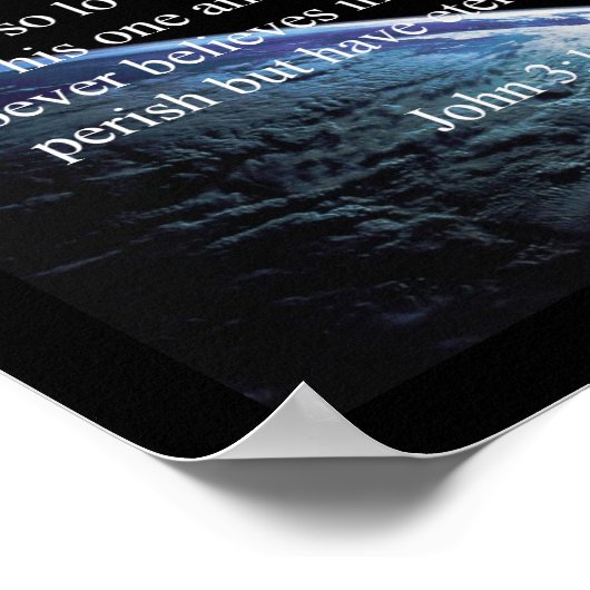 God citeert : John 3:16 - "God hield van de wereld Poster (Hoek)