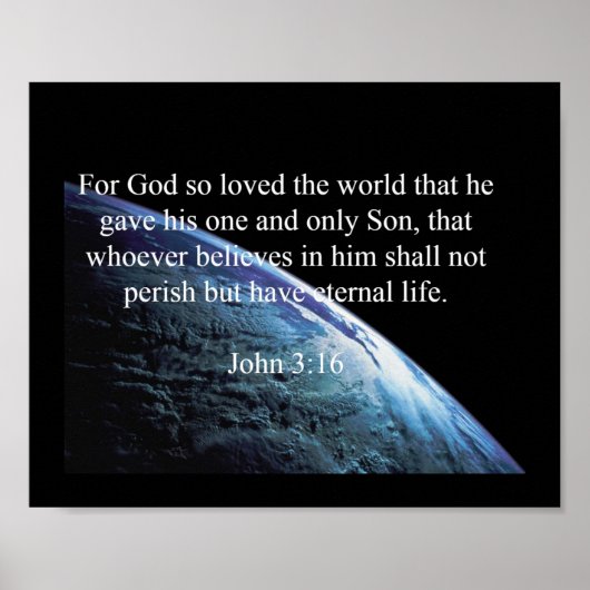God citeert : John 3:16 - "God hield van de wereld Poster (Voorkant)