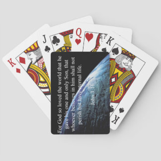 God citeert : John 3:16 — "God hield van de wereld Speelkaarten