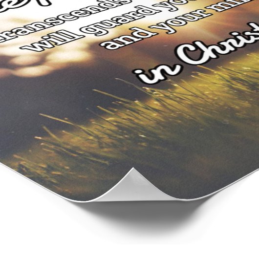 God citeert: Phil 4:7 - "Vrede van God" Poster (Hoek)