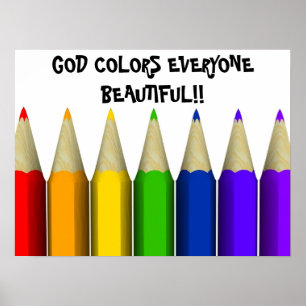 GOD COLOREN IEDEREEN BEAUTIFUT!.. Religieuze dicht Poster