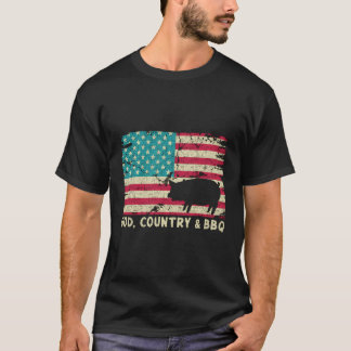 God Country en BBQ Amerikaanse vlag Christelijk T-shirt