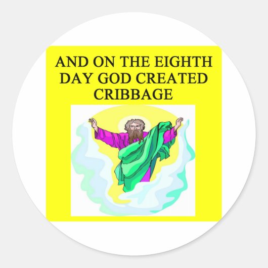 god created cribbage ronde sticker (Voorkant)