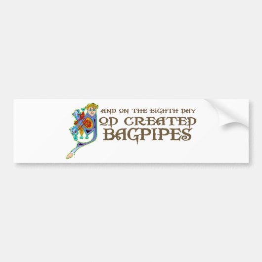 God Creëer Bagpipes Bumpersticker (Voorkant)