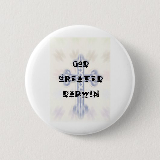 God Creëer Darwin Ronde Button 5,7 Cm (Voorkant)