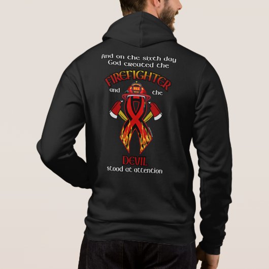 God Creëer de brandweerman Hoodie (Achterkant)