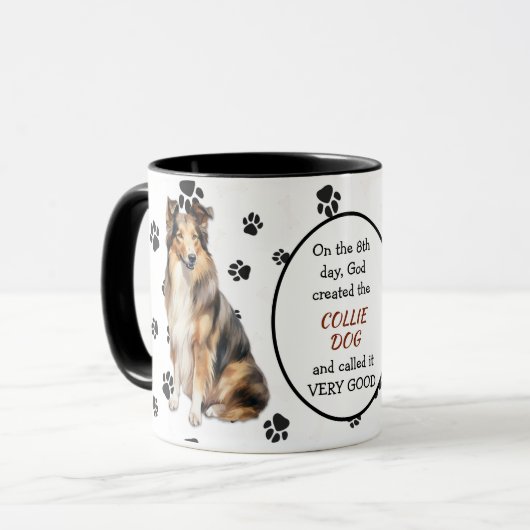 God Creëer de Collie Dog Mok (Voorkant links)