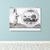 God Creëer de wereld door de kompas Canvas Afdruk (Insitu (Houten vloer))