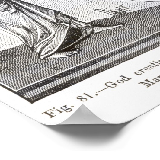 God Creëer de wereld door de kompas Poster (Hoek)