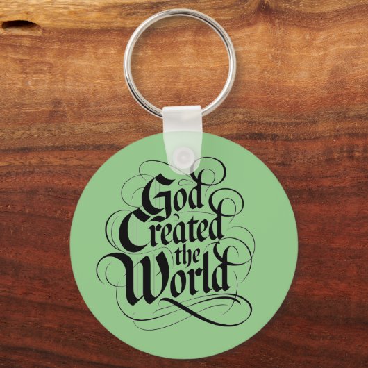 God Creëer de wereld Sleutelhanger (Voorkant)