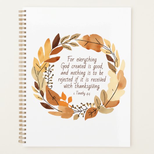 God Creëer het goede | Thanksgiving krans | Neutra Planner (Voorkant)