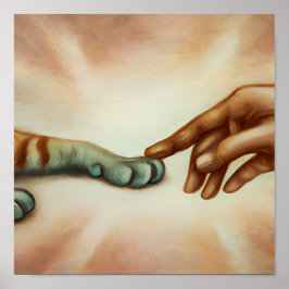 God Creëer Kattenportretkunst Poster