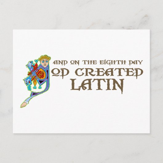 God Creëer Latijn Briefkaart (Voorkant)