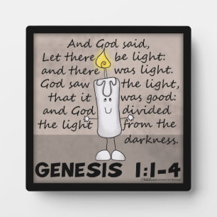 God Creëer licht-genesis-kandelaar karakter Fotoplaat