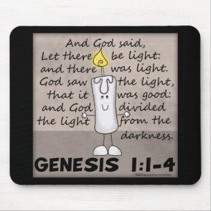 God Creëer licht-genesis-kandelaar karakter Muismat