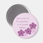 God Creëer Moeders Flower Magnet, Lavender Magneet (Voorkant / Achterkant)