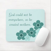 God Creëer moeders patterned Flower Mousepad Blauw Muismat (Met muis)