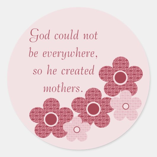 God Creëer Moeders Patterned Flower Stickers Roze (Voorkant)