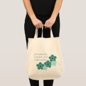 God Creëer Mothers Patterned Flower Bag, Blauwgroe Tote Bag (Voorkant (product))