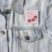 God Creëer Mothers Patterned Flower Button, Roze Vierkante Button 5,1 Cm (In situ)