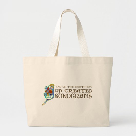 God Creëer Sonogrammen Grote Tote Bag (Voorkant)