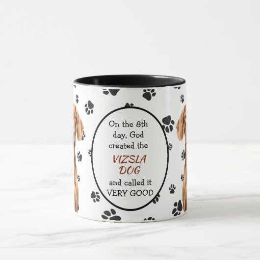 God Creëer Vizsla Dog Mok (Midden)