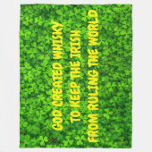 GOD CREËER WHISKY FLEECE DEKEN (Voorkant)