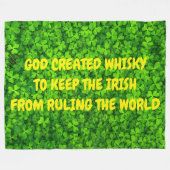 GOD CREËER WHISKY FLEECE DEKEN (Voorkant (Horizontaal))
