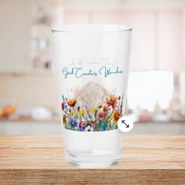 God Creëer wonderen - 16 oz Floral Faith Glass Glas