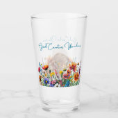 God Creëer wonderen - 16 oz Floral Faith Glass Glas (Voorkant)