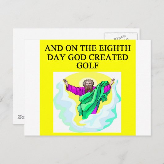 god creëerde golf briefkaart (Voorkant / Achterkant)