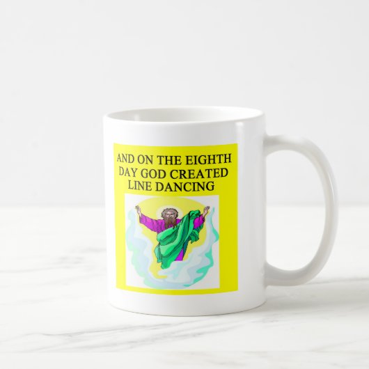 god creëerde lijndansen koffiemok (Rechts)