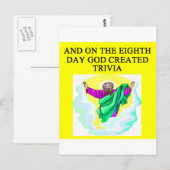 god creëerde trivia briefkaart (Voorkant / Achterkant)