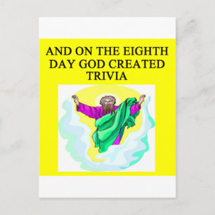 god creëerde trivia briefkaart