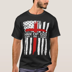 God Cross Amerikaanse vlag Jezus Christelijk papa T-shirt