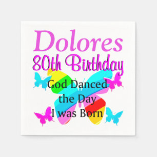 GOD DANSTE OP DE DAG DAT DEZE 80 JAAR OUDE NAPKINS SERVET