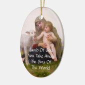 GOD DAT JE DE ZINS VAN DE WERELD VERWIJDERT KERAMISCH ORNAMENT (Links)