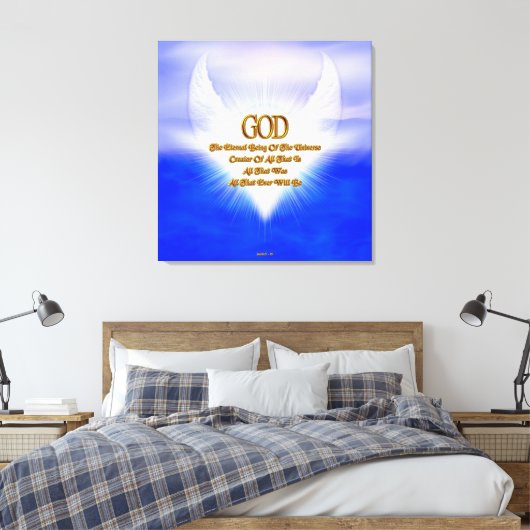 GOD de buitenste creatinefractsamenstelling Canvas Afdruk (Insitu (Slaapkamer))