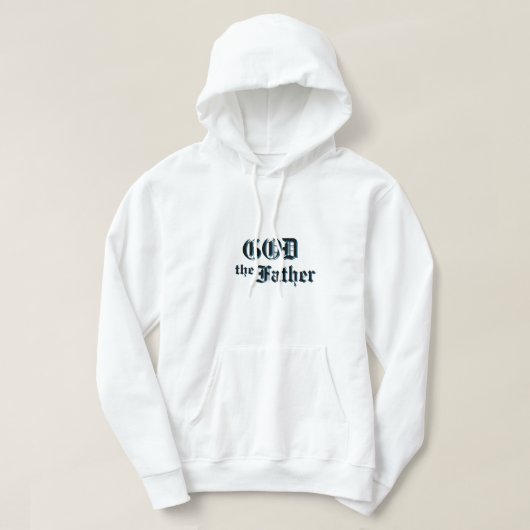 God de Vader rechtvaardigde Hoodie (Design voorkant)