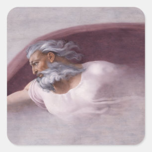 God de Vader Renaissance Gebedsontwerp Vierkante Sticker