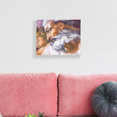 God de vader, Sistine Chapel van Michelangelo Canvas Afdruk (Insitu (Woonkamer))