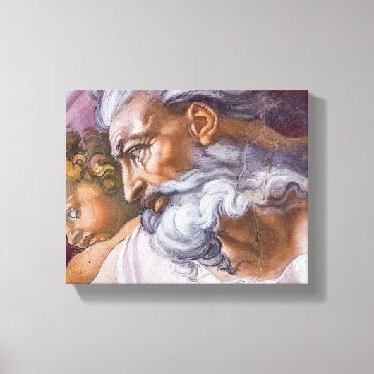God de vader, Sistine Chapel van Michelangelo Canvas Afdruk (Voorkant)