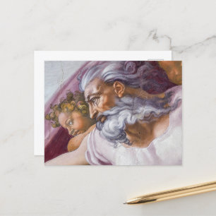 God de vader, Sistine Chapel van Michelangelo Feestdagenkaart