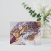 God de vader, Sistine Chapel van Michelangelo Feestdagenkaart (Staand voorkant)