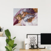 God de vader, Sistine Chapel van Michelangelo Poster (Thuiskantoor)