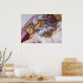 God de vader, Sistine Chapel van Michelangelo Poster (Keuken)
