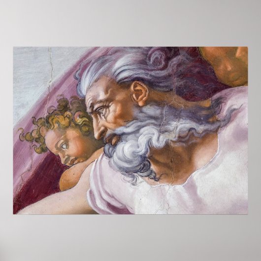 God de vader, Sistine Chapel van Michelangelo Poster (Voorkant)